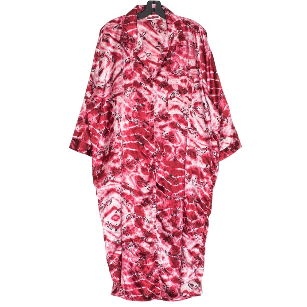 Jammilicious Nightgown Satin Coquette Cherry Y2K Baddie Button One Size Flawed